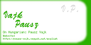 vajk pausz business card